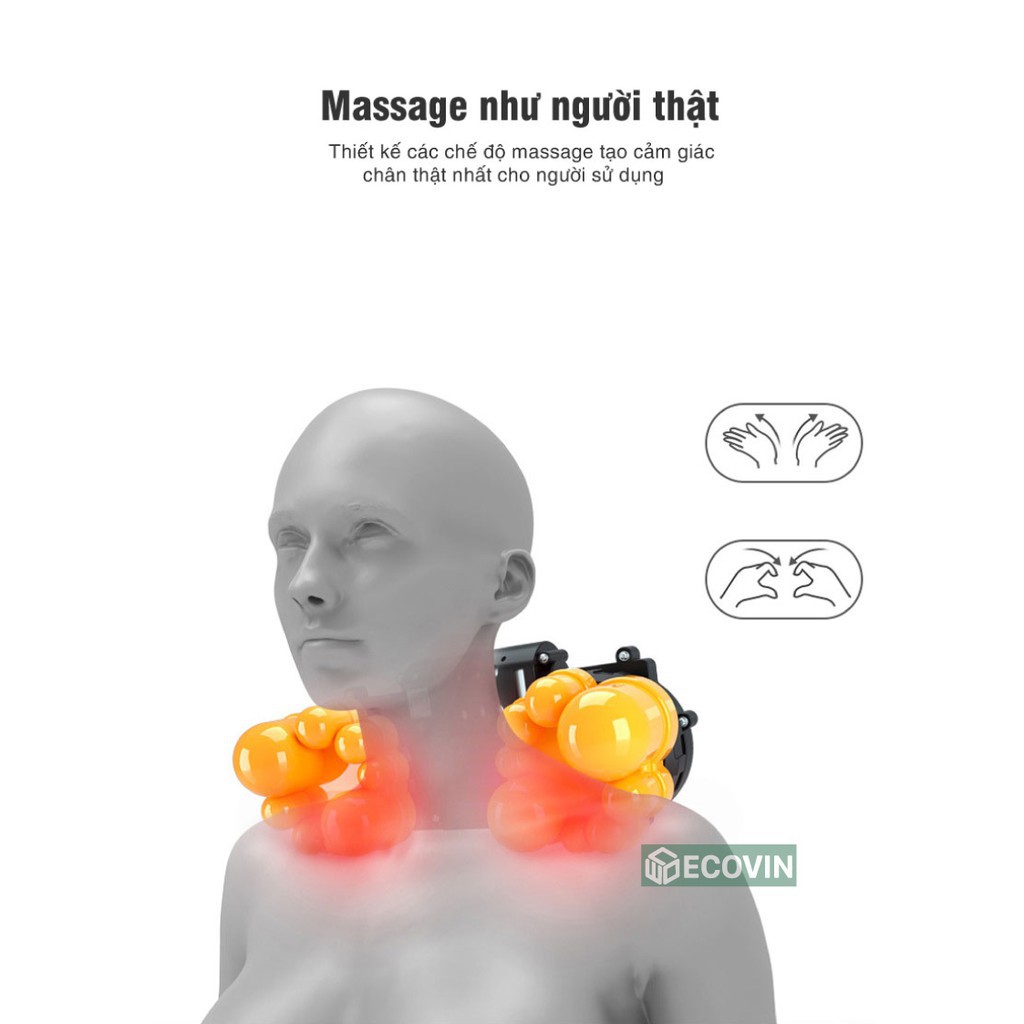 Gối Massage Đa Năng - Máy Mát xa Toàn Thân Nhiệt Hồng Ngoại - Chuyên Sâu Cho Cổ, Vai Gáy, Lưng Dưới, Đùi, Chân - Sử Dụng Tại Nhà, Văn Phòng, Trên Ô Tô - Quà Tặng Cho Bạn Bè, Người Thân