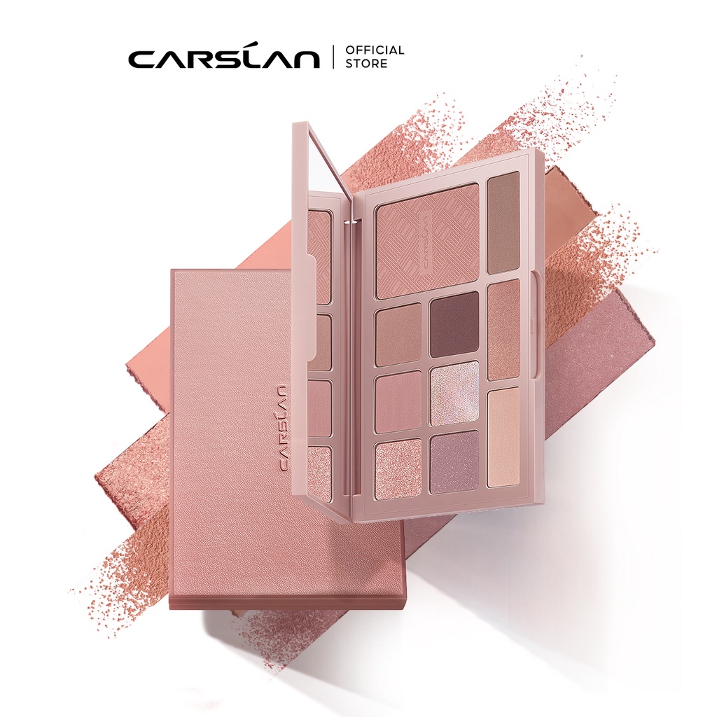 Bảng phấn mắt Carslan 10 màu Phấn má hồng Phấn bắt sáng Tạo khối 18g