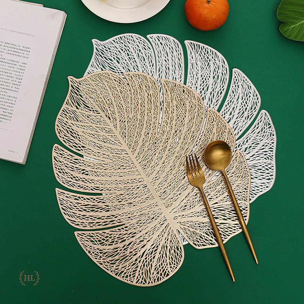 Thảm bàn ăn chất liệu PVC chống trơn chống cháy cao cấp Monstera | THẢM PVC DECOR TRANG TRÍ BÀN ĂN HÌNH LÁ MONSTERA
