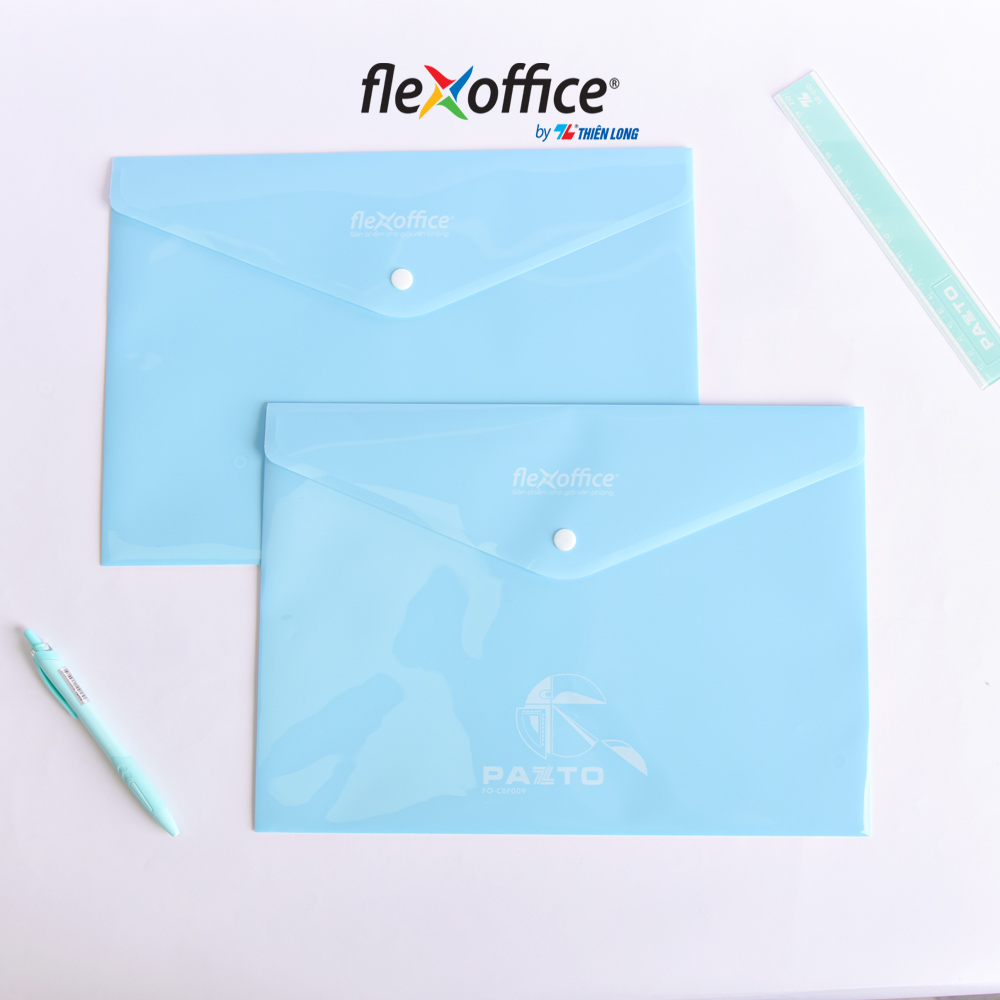 Combo 10 Bìa nút Pazto màu Pastel A4 Thiên Long Flexoffice FO-CBF009 - Màu ngẫu nhiên