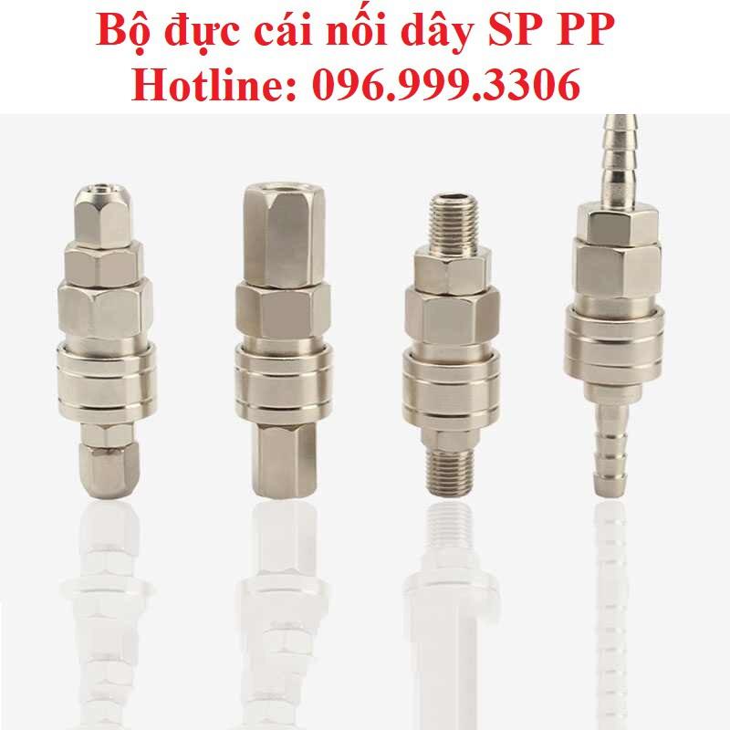 Bộ khớp nối đực cái cắm dây SP-PP khí nén chịu được áp suất cao, đầy đủ kích cỡ