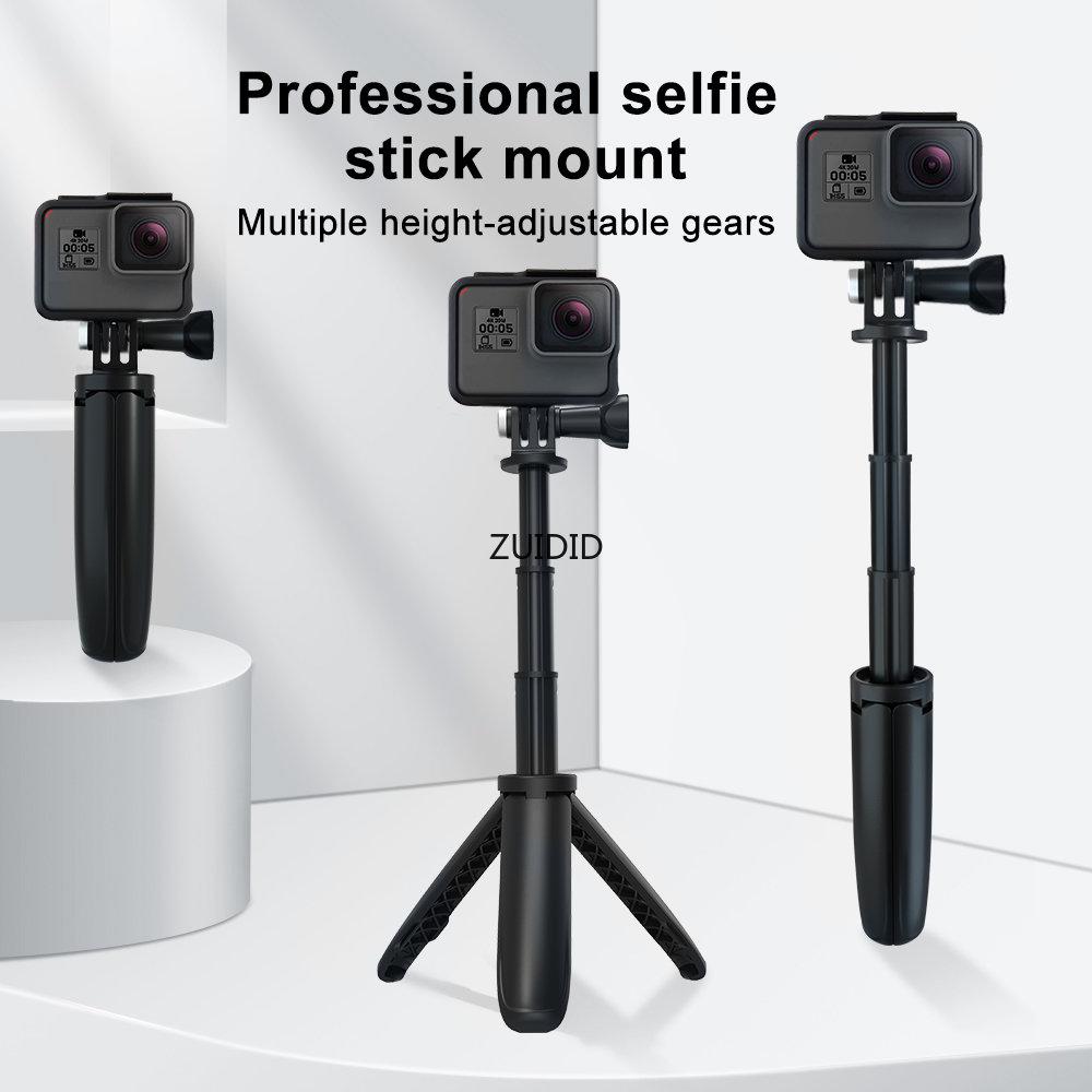 Zuidid Chân máy có thể gập chân ba chân máy di động mini monopod cho GoPro 11/10/9/8/7/6/5/4/3 Phiên Black Phiên hành động OSMO Phụ kiện phụ kiện