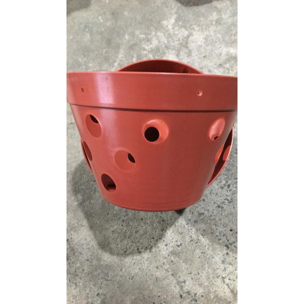 Bộ 10 cái chậu giả đất màu cam đường kính 21cm