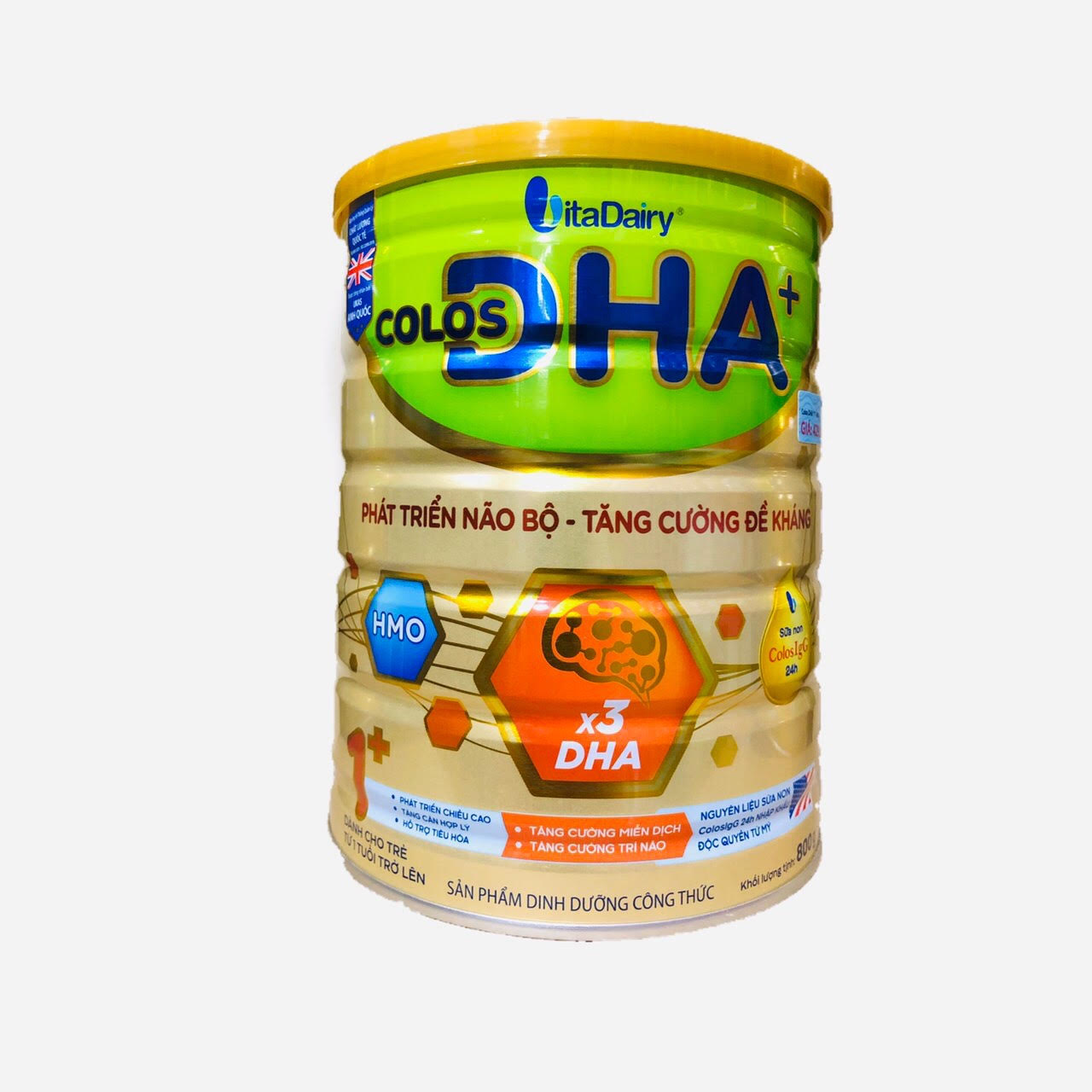 Sữa công thức Colos DHA 1+ lon 800g - Phát triển não bộ, Tăng cường đề kháng