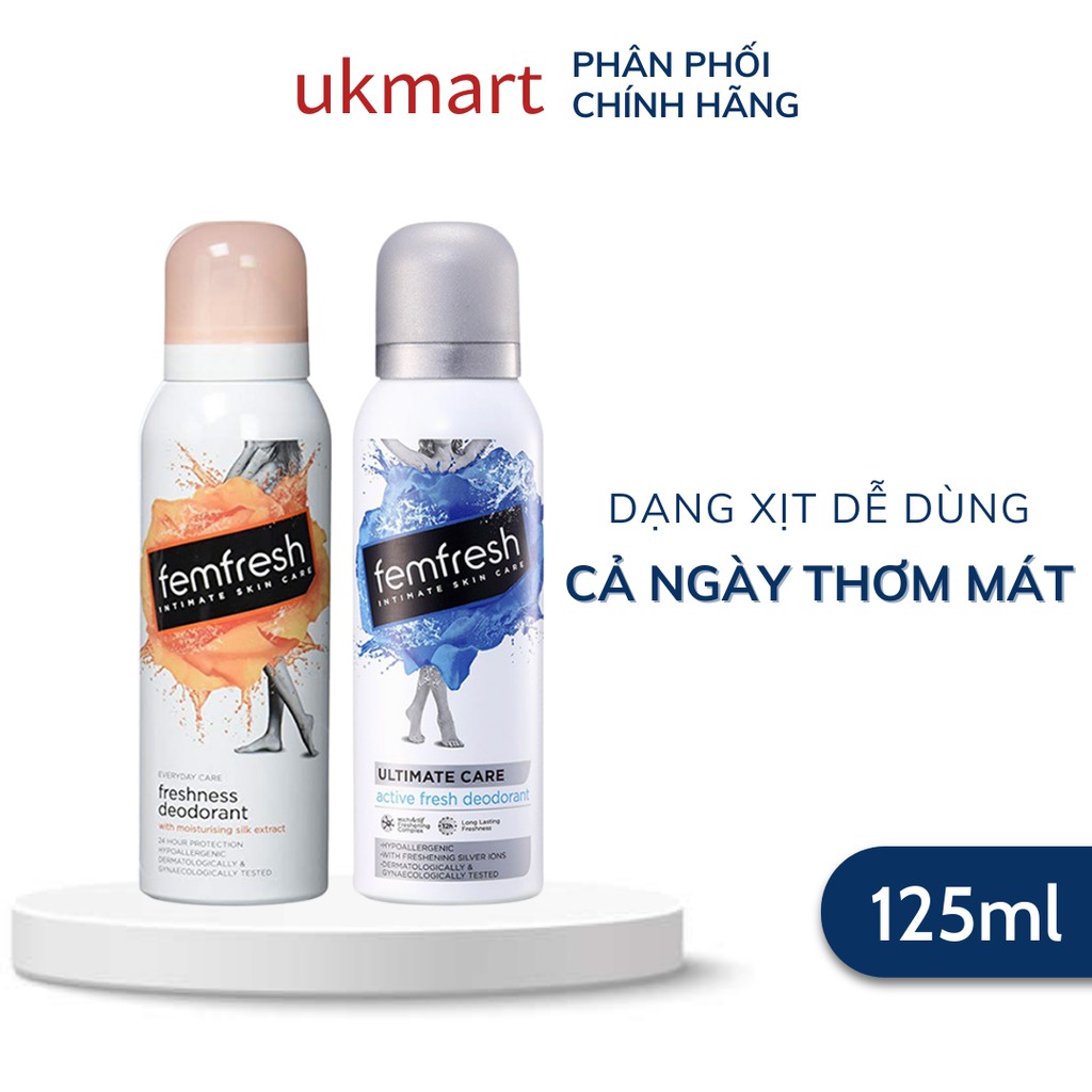 Xịt Thơm Mát Vùng Kín Cao Cấp Femfresh Freshness Deodorant 125ml - Nhập Khẩu Anh Quốc, làm sạch thơm, mùi hương dịu nhẹ