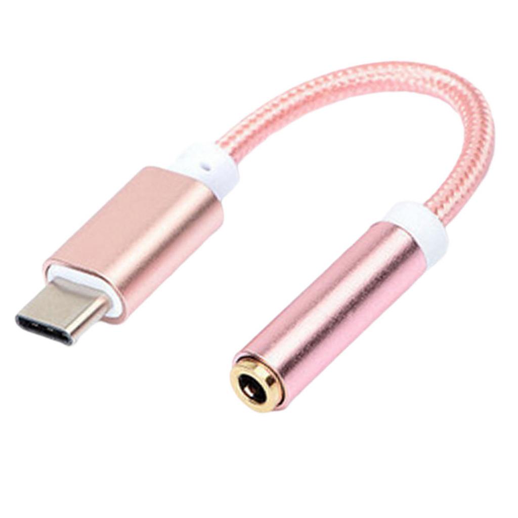 Short USB-C Type C to 3.5 mm Headphone Female Jack Adapter Earphone Audio Cable Cord
