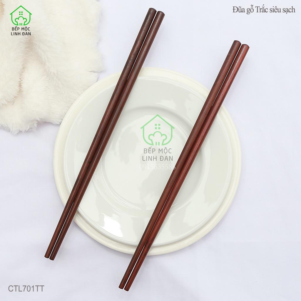 Đũa Gỗ Trắc Tự Nhiên Việt Nam Siêu Sạch HAHANCO Bộ 10 Đôi Tròn