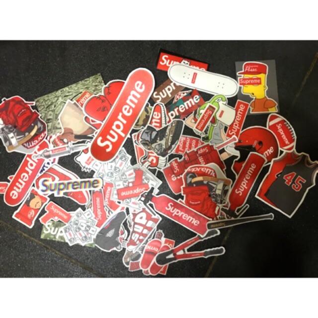 Combo mix 4 tấm sticker A4 cắt sẵn supreme
