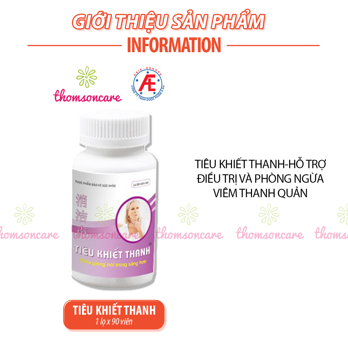 Tiêu khiết thanh - Dạng lọ Mẫu mới tiết kiệm hơn - Hỗ trợ giảm khản tiếng, đau họng từ thảo dược
