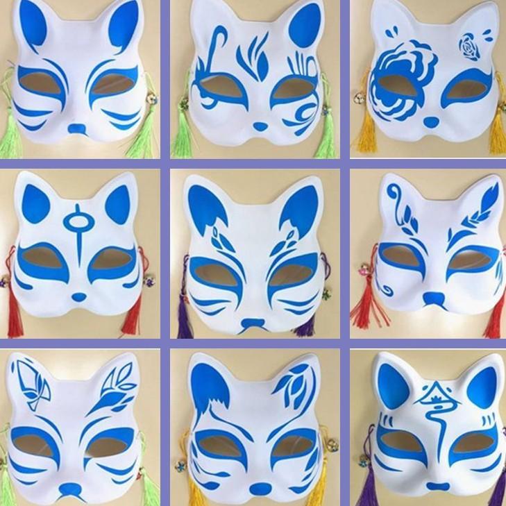 (Mask fox_cosplay) Mặt nạ mèo vẽ Mặt Nạ Mèo Thần Tài Mặt Nạ Cáo Mặt nạ cáo, mặt nạ mèo thủ công