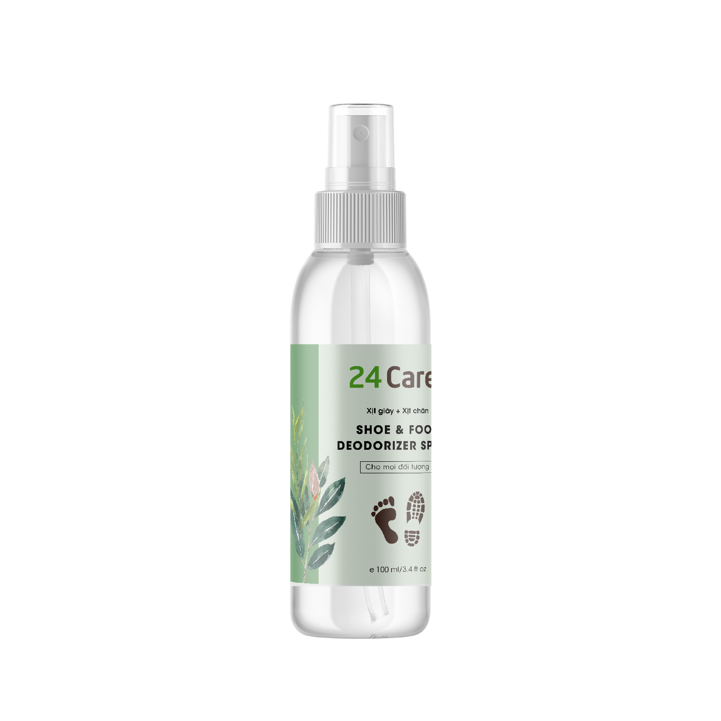 Tinh dầu xịt khử mùi giày 24Care sạch khuẩn chiết xuất thảo mộc  100ML