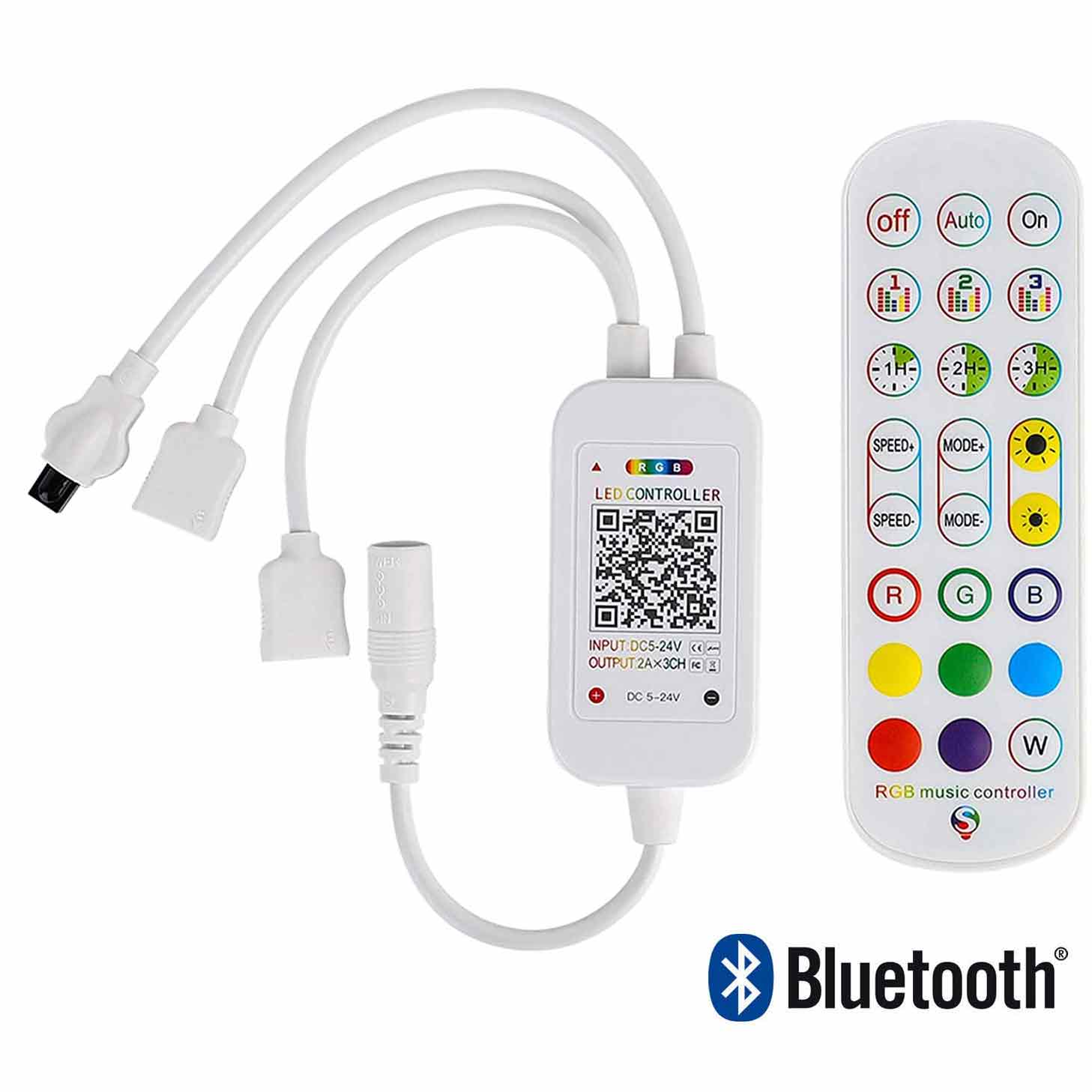 Mạch Điều Khiển WIFI Bluetooth Cảm Biến Nhạc Cho LED 5050 / 3528 RGB 12V - Kèm Remote