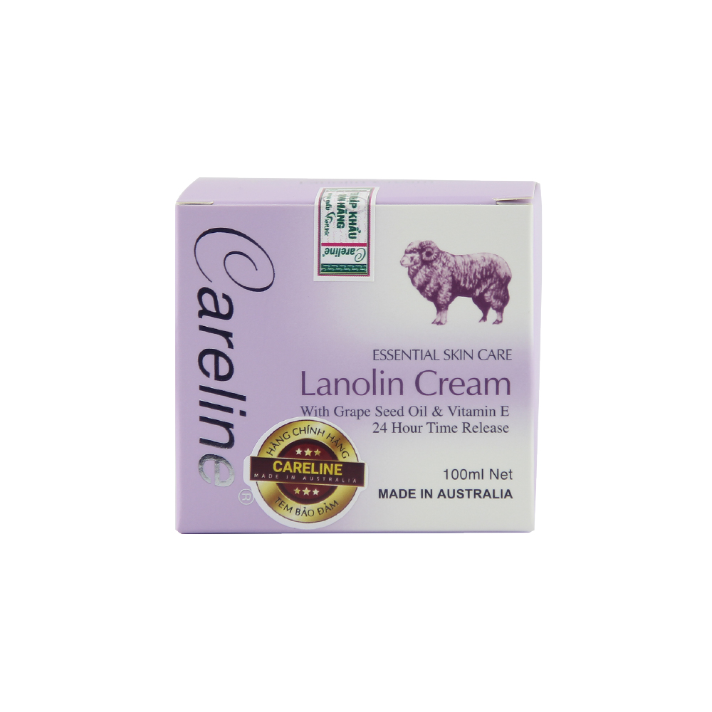 Kem dưỡng da mỡ cừu Careline Lanolin Cream giúp cấp ẩm, ngăn ngừa nếp nhăn 100ml