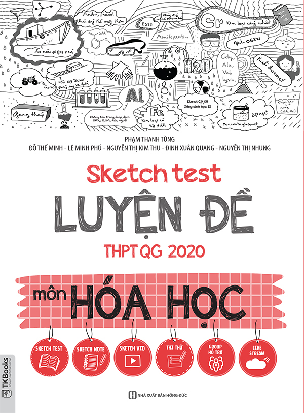 Sách Sketch Test Luyện Đề THPT QG 2020 Toán, Vật Lý, Hóa Học, Vở 72 trang, Sketch Note, Tổng hợp các đề thi thử cập nhật mới nhất