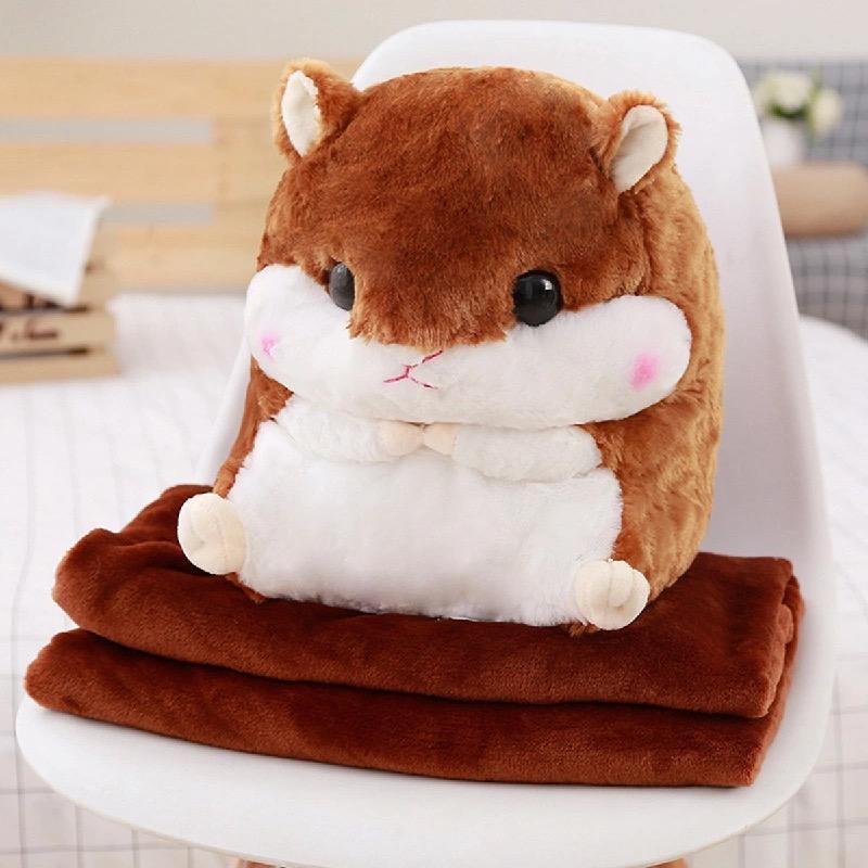 40CM Chuột Hamster Có Mền Sang Trọng Đồ Chơi Phun Ra Nhồi Bông Mềm Sang Trọng Động Vật Búp Bê Trang Trí Nhà Quà Tặng Dễ Thương Cho Trẻ Em