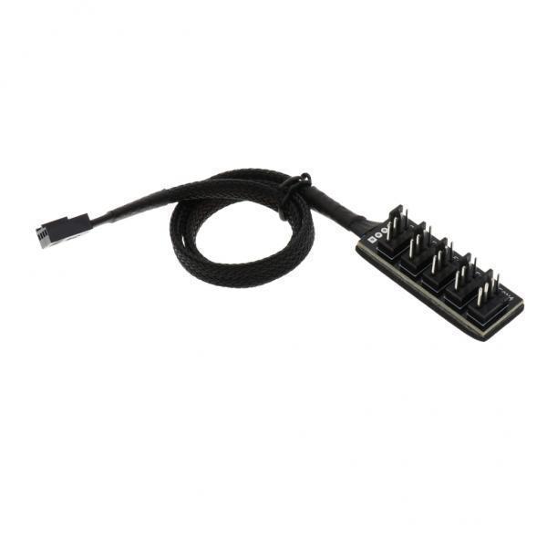 2-4pack PC Cooler Fan Power Cable 1 to 5 Male 4Pin Fan Hub Splitter Cable PWM 3P