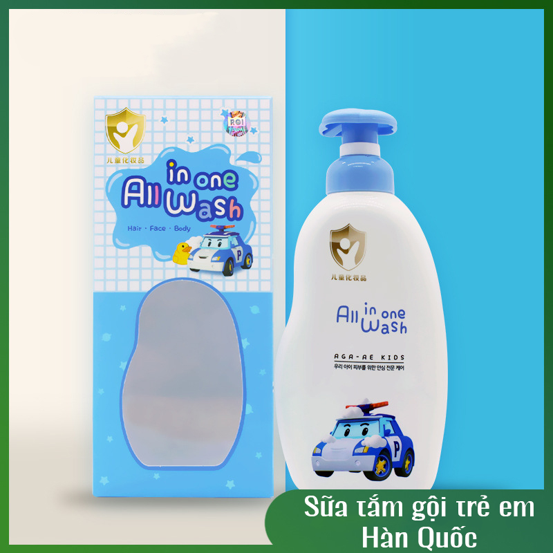 Hình ảnh Sữa tắm gội trẻ em dịu nhẹ, dành cho da nhạy cảm nhất Poli Kids Wash Hàn Quốc 350ml