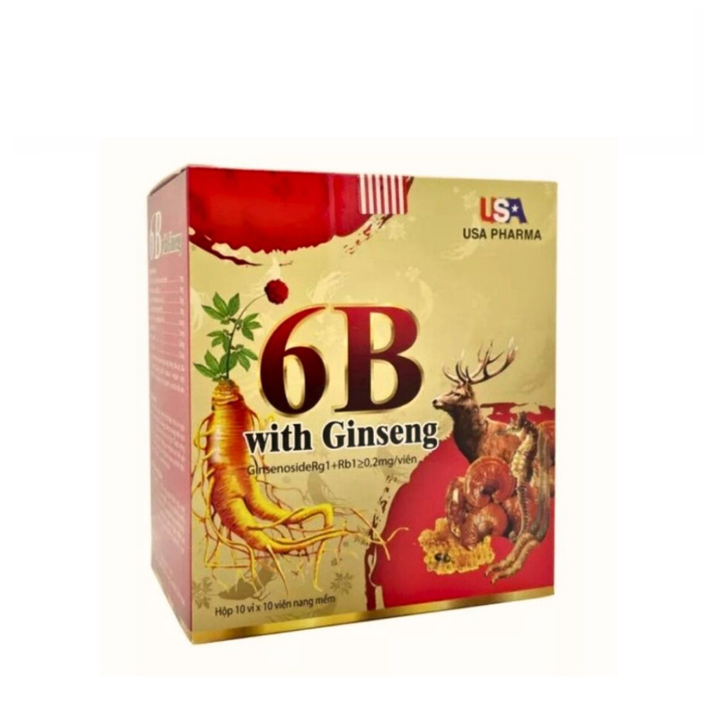 Vitamin tổng hợp 6B With Ginseng bồi bổ cơ thể, tăng sức đề kháng cho trẻ em người lớn Hộp 100 viên