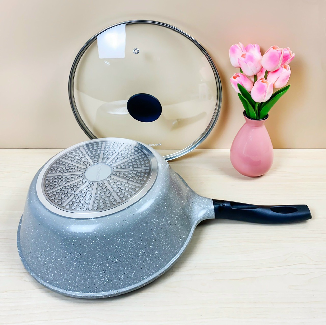 Chảo Sâu Lòng Đáy Phẳng Đá Stone 7 Lớp Cao Cấp 30cm LCA6305D