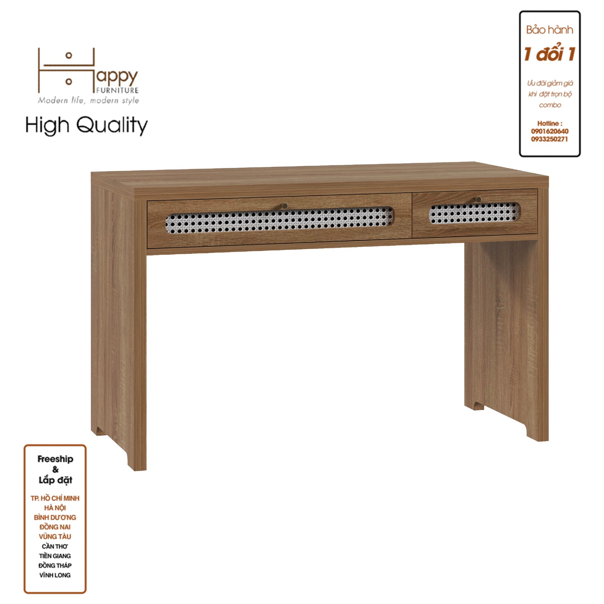 [Happy Home Furniture] MEYDAN , Bàn làm việc 2 ngăn kéo , 120cm x 55cm x 75cm ( DxRxC), BAN_042