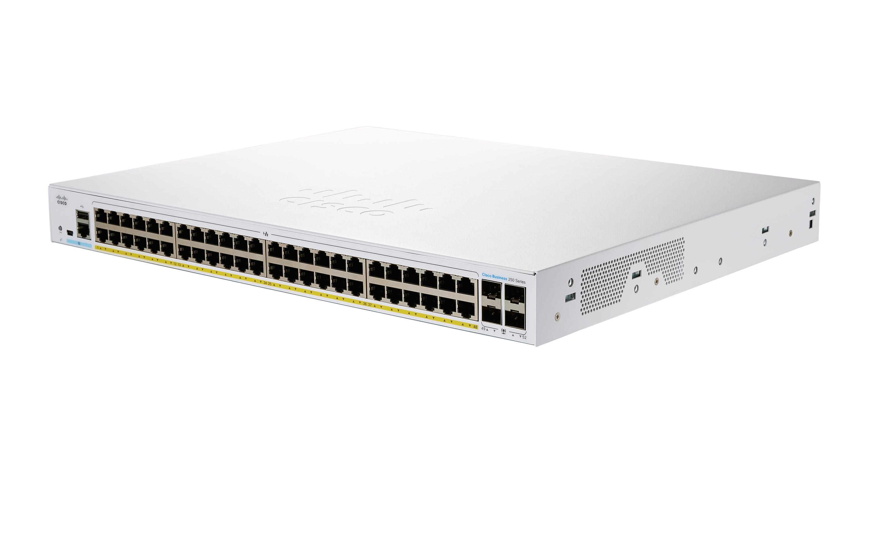 Thiết bị chia mạng Cisco CBS250-48P-4G-EU 48 Giga PoE+ ports with 370W+4 Gigabit SFP-Hàng nhập khẩu