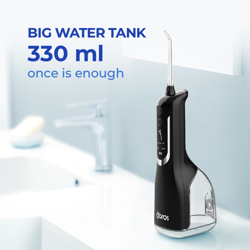 Hình ảnh Máy Tăm Nước GOROS Aqua 360 Water Flosser (Màu Đen) - Hàng Chính Hãng