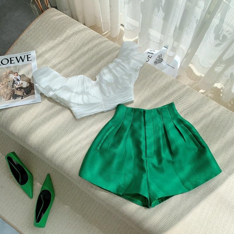 Set áo trễ vai quần short