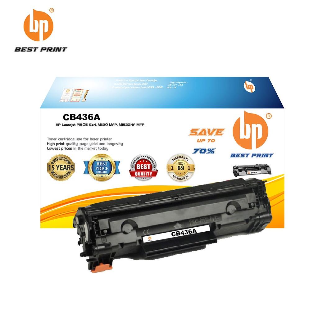 Hộp mực in BEST PRINT CB436A dùng cho máy in HP Laserjet P1505 Seri, M1120 MFP, M1522NF MFP - HÀNG CHÍNH HÃNG