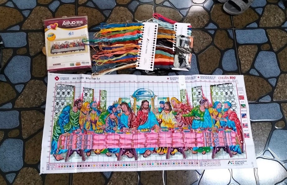 Tranh thêu chữ thập Bữa tiệc ly AL51389, tranh thêu thường, kích thước 96 x 47 cm