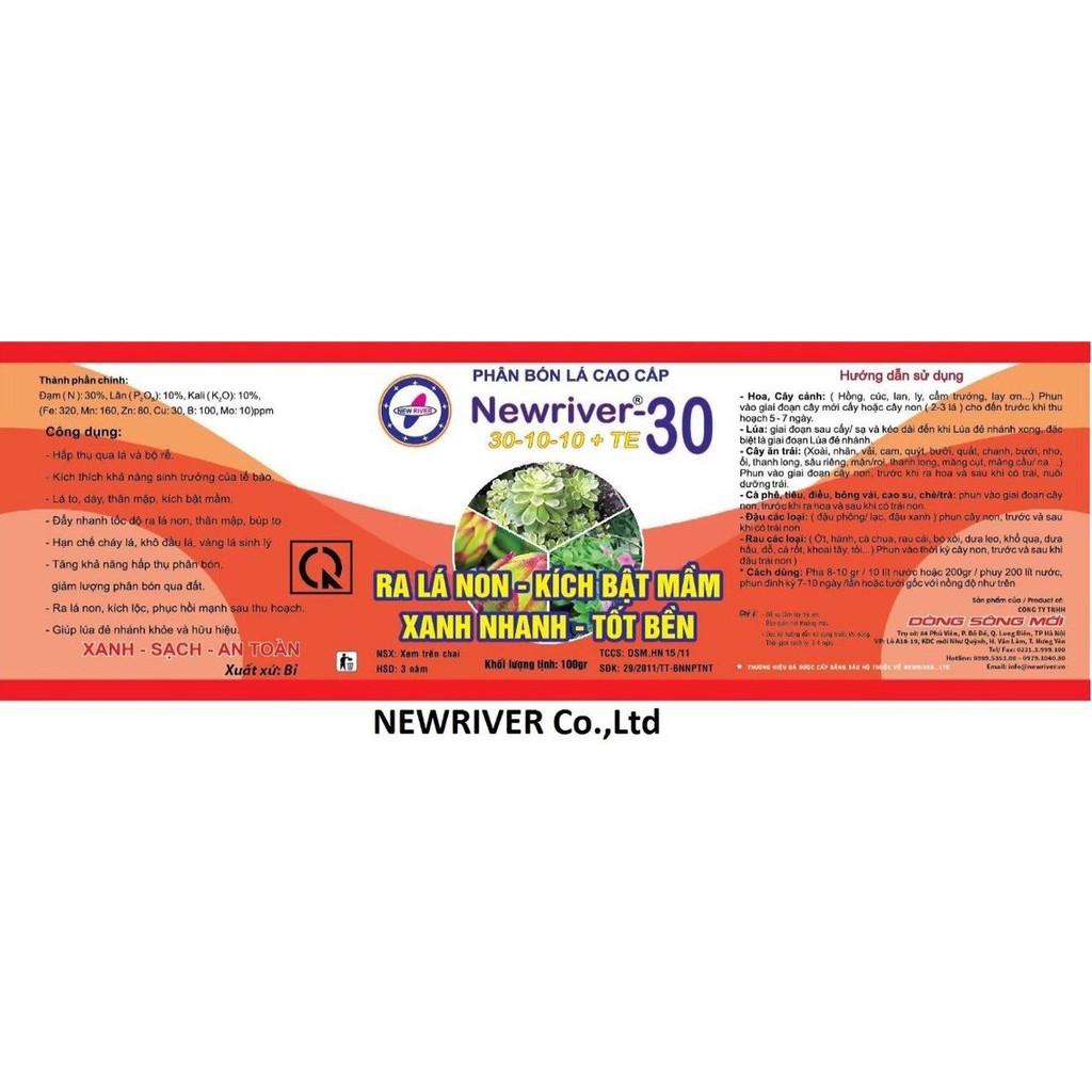 Phân Bón Lá Cho Hoa Hồng Lan Cây Cảnh Vươn Cây Bật Chồi Kéo Ngọn Mập Thân Cành Lá Newriver 30 hũ 100gr tiện dụng