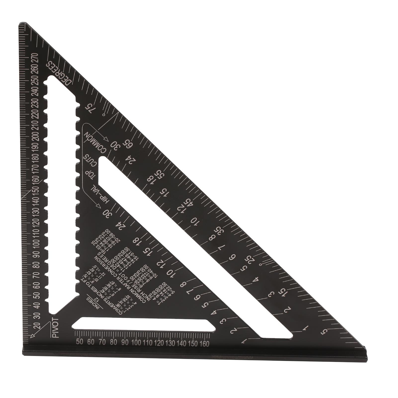 12 Inch Rafter Square Aluminum Alloy Metric Triangle Ruler Double Scale Triangle Protractor Layout Gauge High Precision