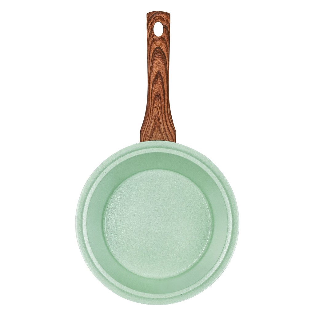 Bộ 2 nồi và 1 quánh đúc đáy từ men chống dính ceramic Greencook màu xanh ngọc và màu hồng gồm quánh size 18cm, nồi 20 và 24cm- hàng chính hãng