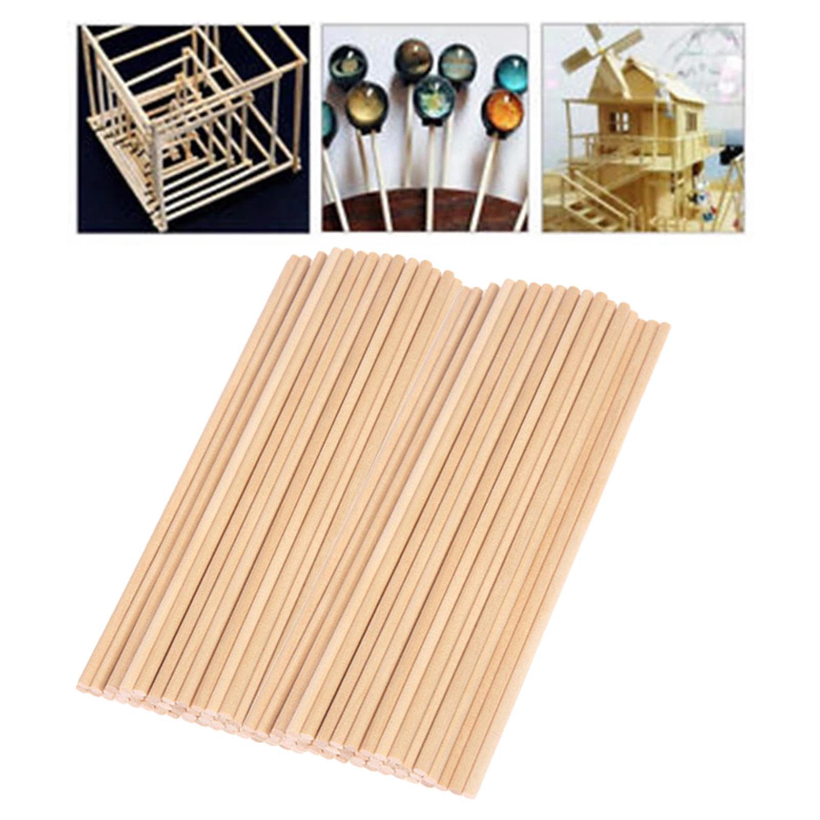 Wooden Pieces Wood Sticks Dowels Rod Round Shaped – Unfinished Wood Easy to Paint, Stain, Embellish – Perfect for Art Craft Project, Natural