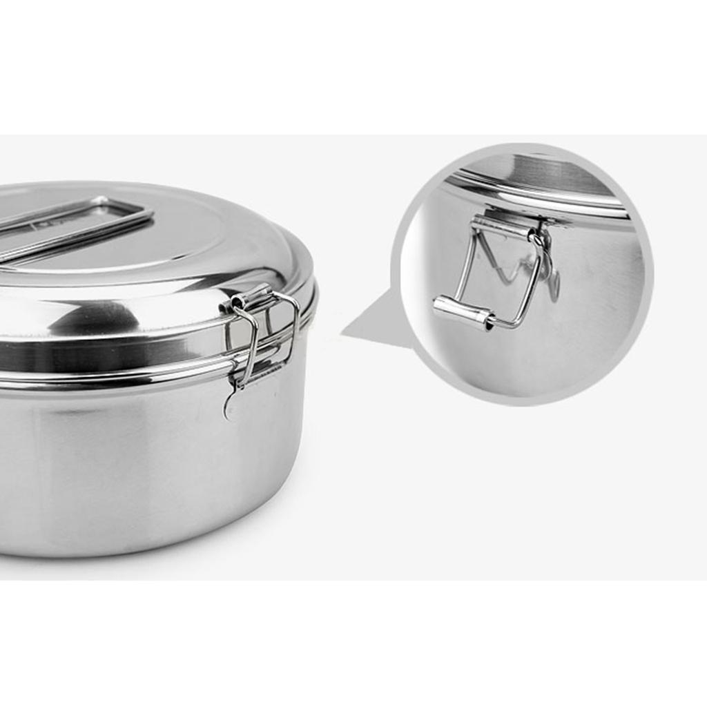 2x Stainless Steel Lunch Box Portable Small Fruit Container Travel Camping