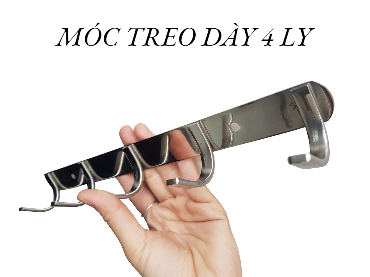 Móc treo quần áo dẹp 5 thanh móc (1-5) dày 4ly inox chắc chắn kèm ốc vít