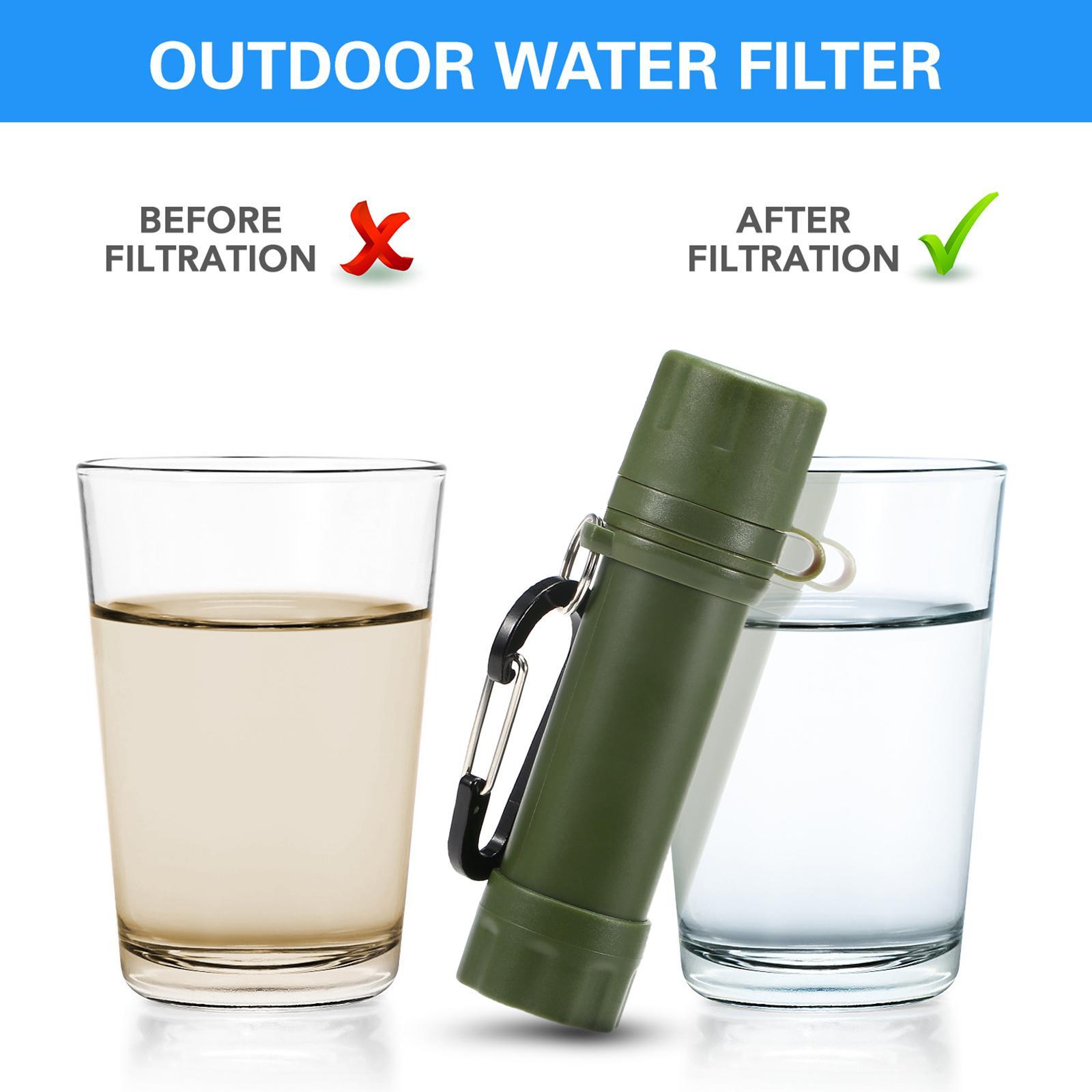 3 Pieces Portable Water Filter Straw Filtration Outdoor Survival Camping