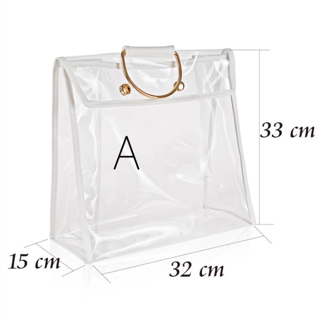 Women’s Transparent Storage Bag Clear Cosmetic PVC Organizer Dustproof Handbag Holder