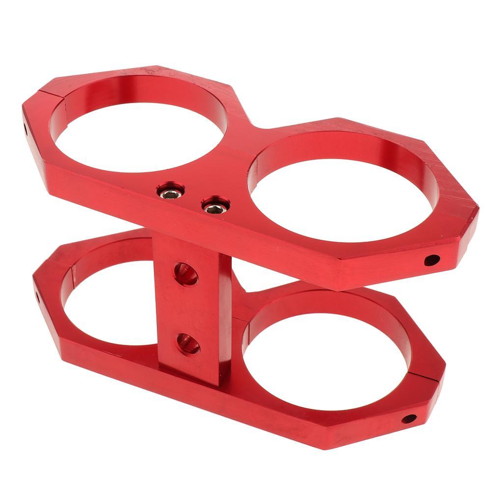Dual Fuel Pump Filter Clamp Kit for Universal Car Type with 60mm Dia Red
