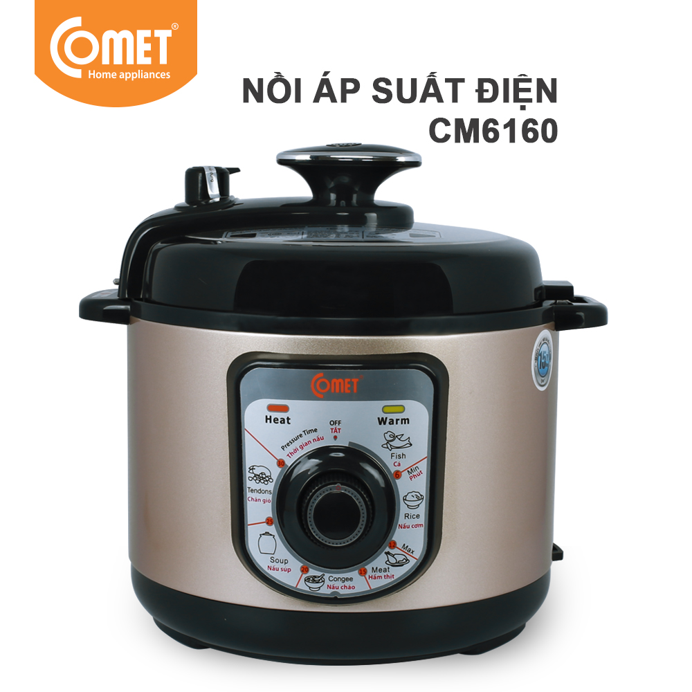 Nồi áp suất điện đa năng 5L Comet CM6160C (1000W) - Hàng Chính Hãng