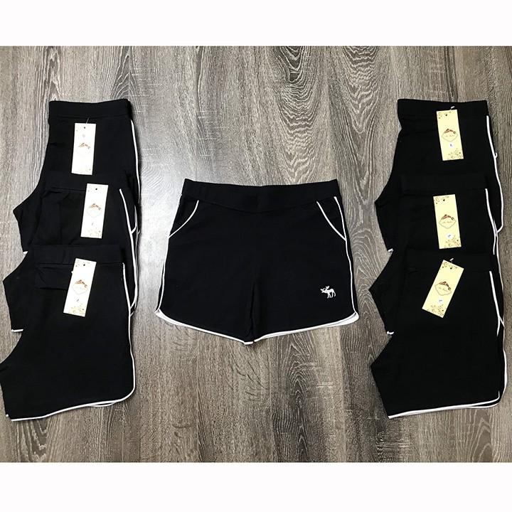 Quần đùi nữ Choobe hình thêu cạp chun co giãn tốt short năng dáng suông trơn mặc nhà QS02