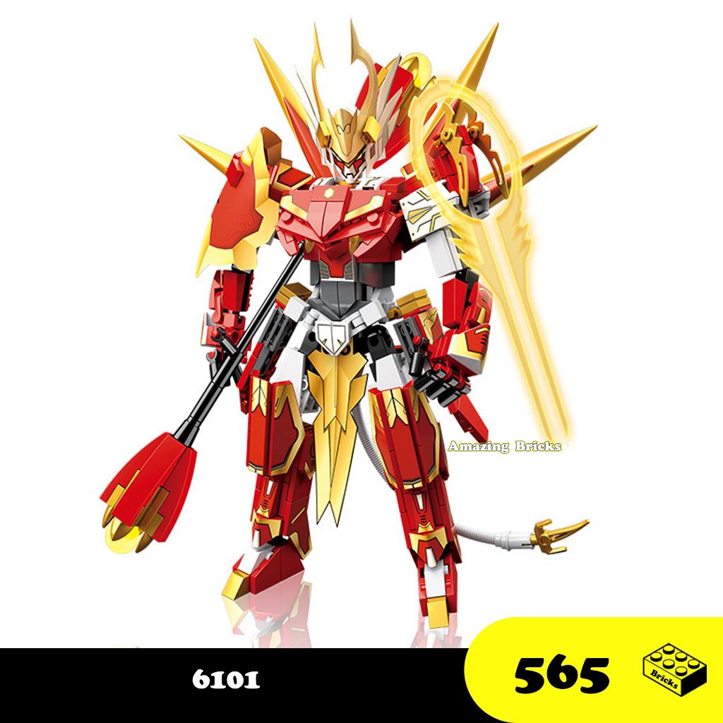 Đồ chơi Lắp ráp Ngộ không lửa, 6101 Monkey King-Zero Flame, Xếp hình thông minh, Mô hình người máy
