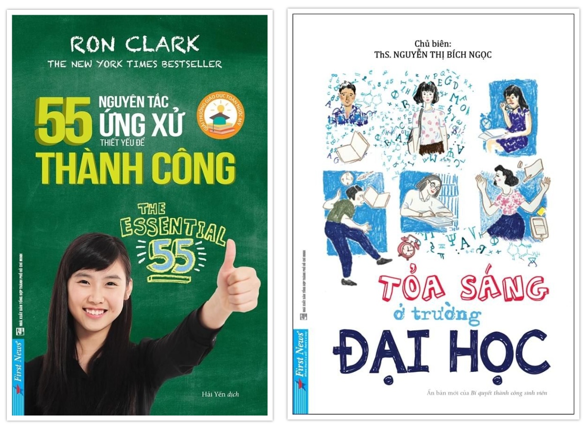 Sách - Combo 55 Nguyên Tắc Ứng Xử Thiết Yếu Để Thành Công + Tỏa Sáng Ở Trường Đại Học - First News