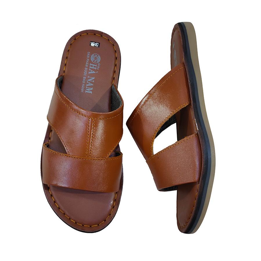 Dép Nam Quai Ngang Da Bò Thật TiTi ĐÔ Cao Cấp DNA2189d