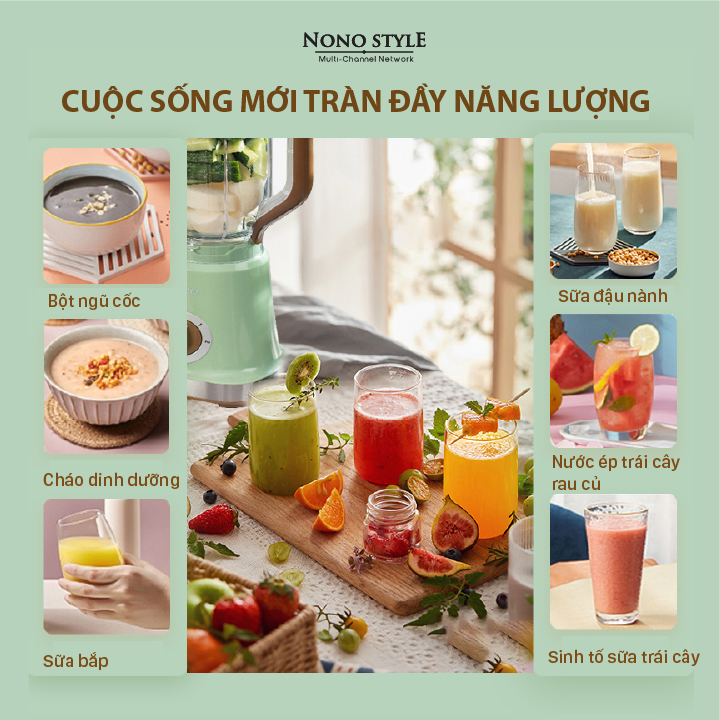 Máy Xay Sinh Tố Đa Năng NONOSTYLE (1,8L - 500W) - Hàng Chính Hãng