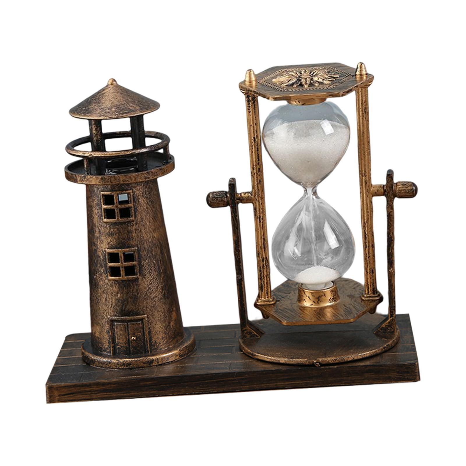 European Retro Style Lighthouse Hourglass Sand Timer for Desk New Year Gift