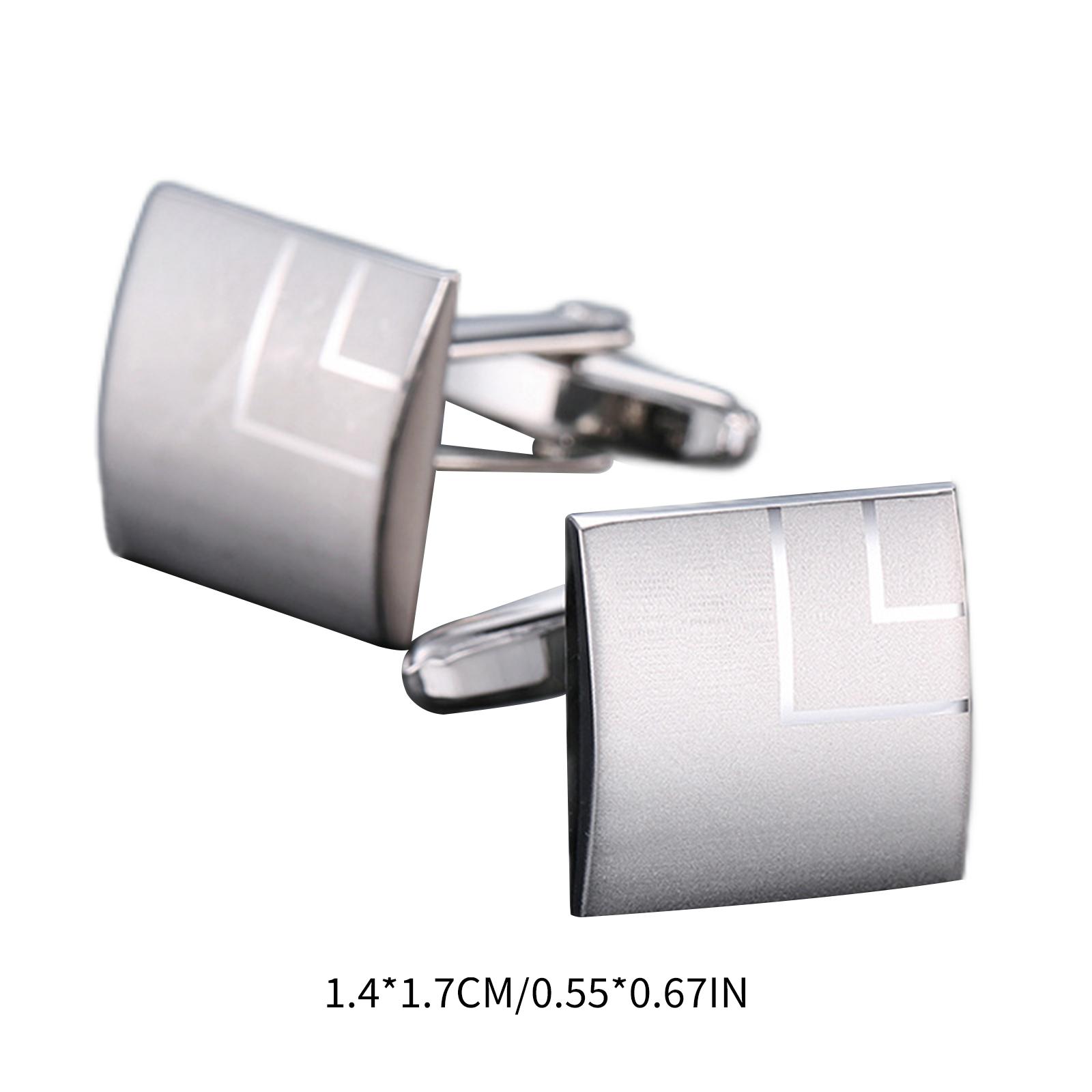1 Pair Men Square Cufflinks Party Tuxedo Shirt Cuff Links