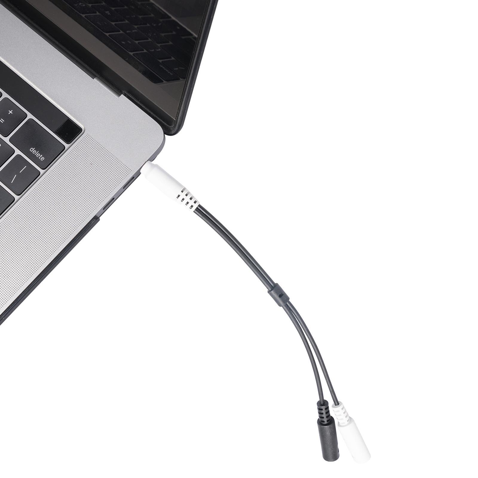 3.5mm Headset Splitter Cable Male to 2 Port Female Professional Plug and Play Durable Stereo Headphones Adapter for Desktop PC Laptop Phone