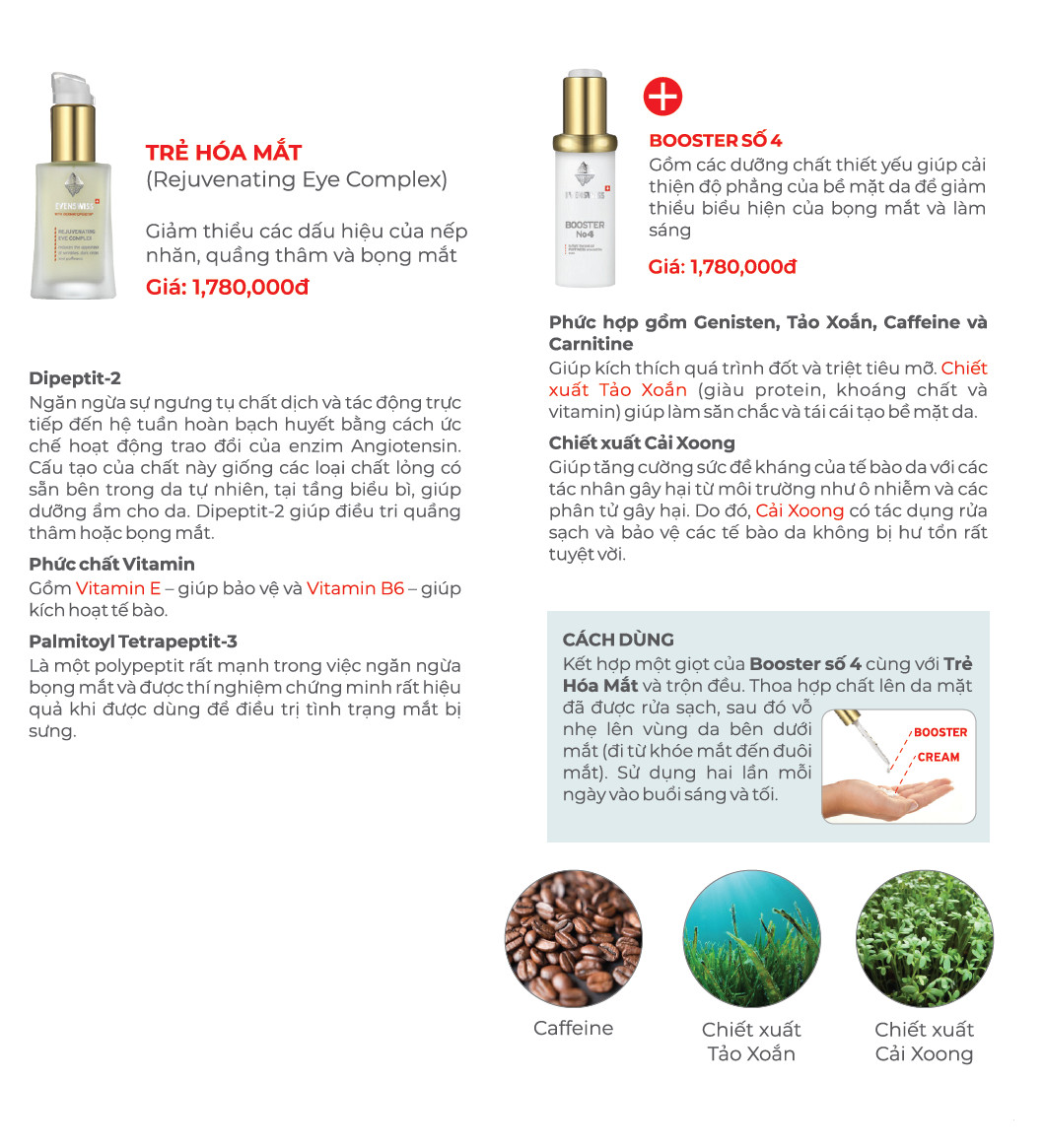 Serum Giảm Nếp Nhăn, Quầng Thâm Và Trẻ Hóa Mắt - EVENSWISS REJUVENATING EYE COMPLEX từ Thụy Sĩ