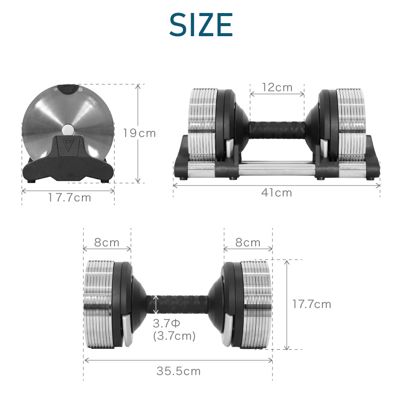 Tạ Tay Điều Chỉnh Thông Minh LYSIN 20KG, Adjustable Dumbbell, 18 Cấp Độ Tạ, Thiết Kế Cao Cấp Cho Gym Tại Nhà