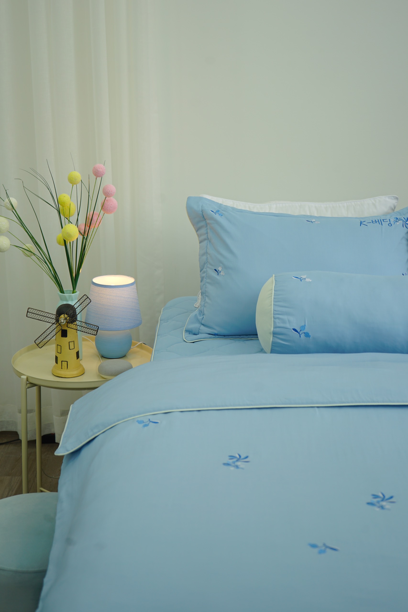 Chăn bốn mùa Hàn Quốc K-Bedding by Everon MicroTencel Xanh Nhạt KMTS107 200*220cm